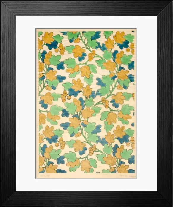 Framed Print : Design for Woven Textile with leaves Framed Print : Design for Woven Textile with leaves
