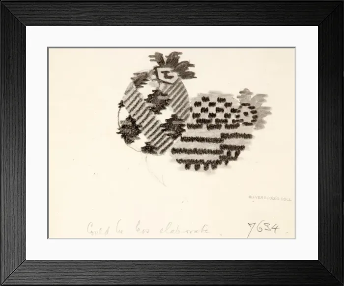 Framed Print : Design for Woven Textile with oval shapes Framed Print : Design for Woven Textile with oval shapes