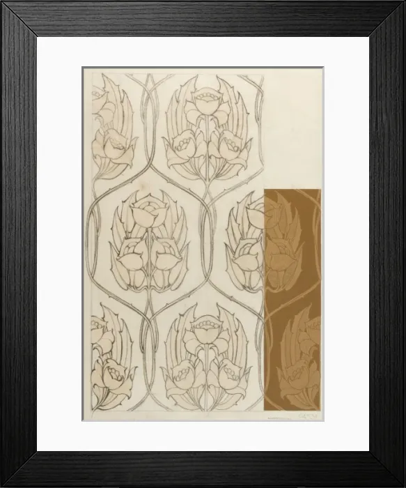 Framed Print : Design for Textile or Wallpaper in brown and beige Framed Print : Design for Textile or Wallpaper in brown and beige
