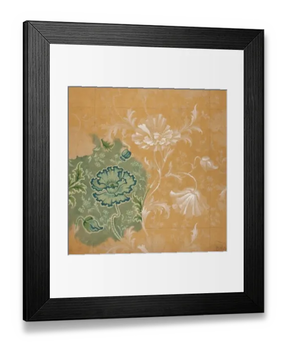 Framed Print : Design for Textile or Wallpaper in green and beige Framed Print : Design for Textile or Wallpaper in green and beige