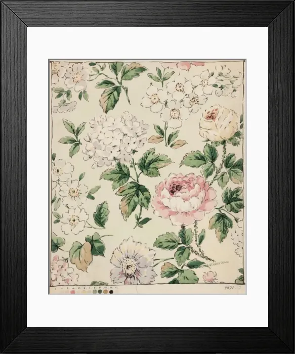 Framed Print : Design for Printed Textile with flowers Framed Print : Design for Printed Textile with flowers