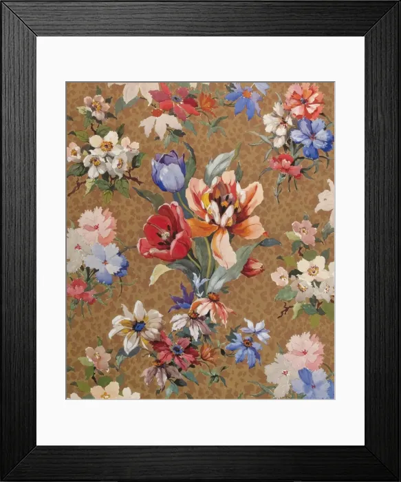 Framed Print : Design for Textile with flowers Framed Print : Design for Textile with flowers