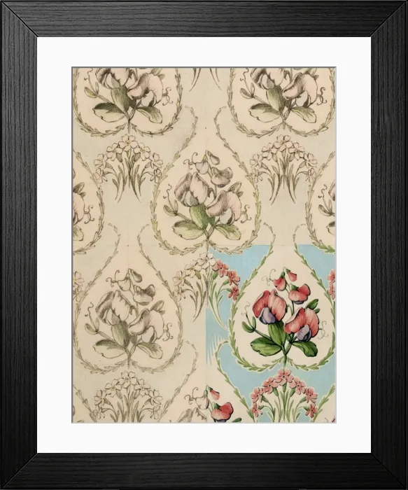 Framed Print : Design for Textile or Wallpaper with flowers Framed Print : Design for Textile or Wallpaper with flowers
