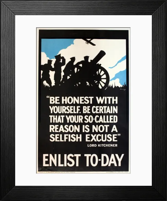Framed Print : WWI Poster, Enlist Today Framed Print : WWI Poster, Enlist Today