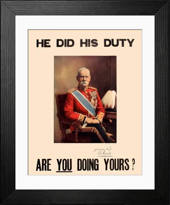 Framed Print : WWI Poster, He Did His Duty, Are You Doing Yours? Framed Print : WWI Poster, He Did His Duty, Are You Doing Yours?