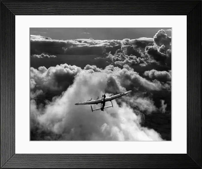 Framed Print : Avro Lancaster II flying above cloud Framed Print : Avro Lancaster II flying above cloud