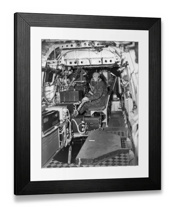 Framed Print : Flt Lt Wood and FO Douglas in Handley Page Halifax VI Framed Print : Flt Lt Wood and FO Douglas in Handley Page Halifax VI
