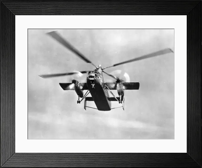 Framed Print : Fairey Rotodyne XE521 from the front during an early test Framed Print : Fairey Rotodyne XE521 from the front during an early test