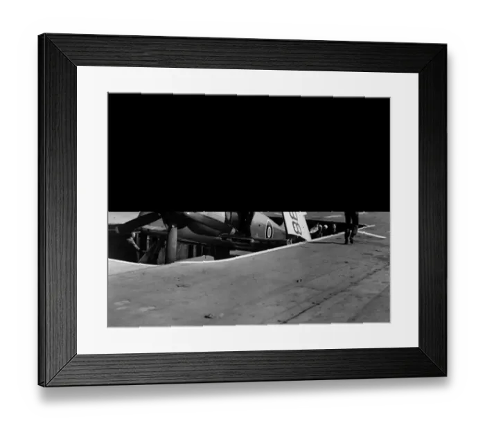Framed Print : An early Hawker Sea Fury X TF898 during sea trials aboard Framed Print : An early Hawker Sea Fury X TF898 during sea trials aboard