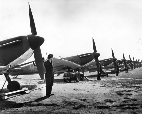 A line-up of Supermarine Spitfire Is