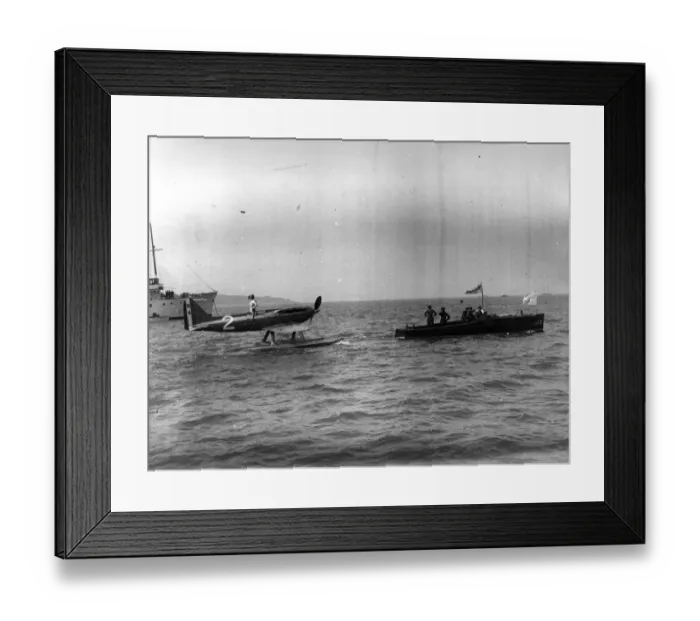 Framed Print : Supermarine S6 N247 FO Waghorn being towed in