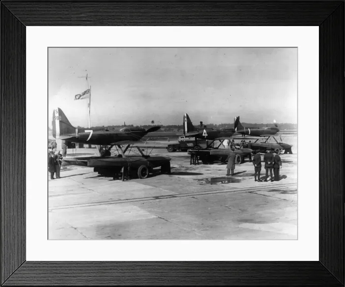 Framed Print : Line up of two Supermarine S6Bs and a S6A (centre) Framed Print : Line up of two Supermarine S6Bs and a S6A (centre)