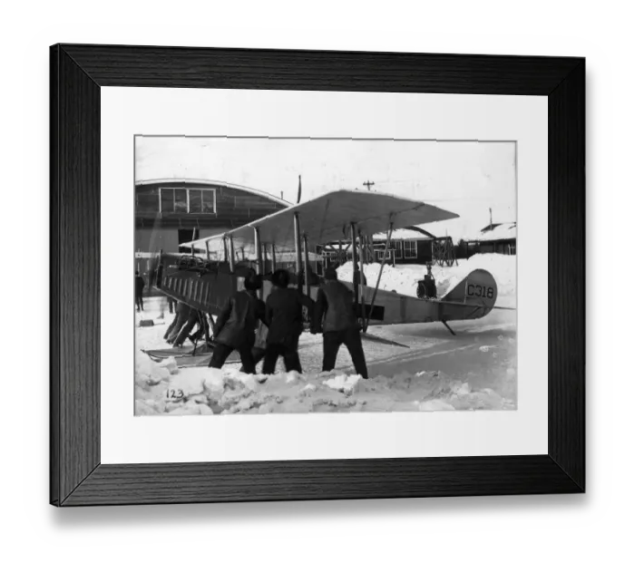 Framed Print : Canadian-built Curtiss JN4 Canuck C318 fitted with skis Framed Print : Canadian-built Curtiss JN4 Canuck C318 fitted with skis