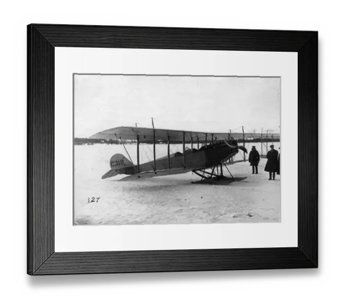 Framed Print : Canadian-built Curtiss JN4 Canuck C318 fitted with skis Framed Print : Canadian-built Curtiss JN4 Canuck C318 fitted with skis