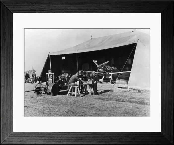 Framed Print : A Messerschmitt Bf109E-1 is serviced in the field Framed Print : A Messerschmitt Bf109E-1 is serviced in the field