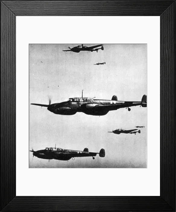 Framed Print : Messerschmitt Bf110s from the Haifisch-Grupper ZG76 Framed Print : Messerschmitt Bf110s from the Haifisch-Grupper ZG76