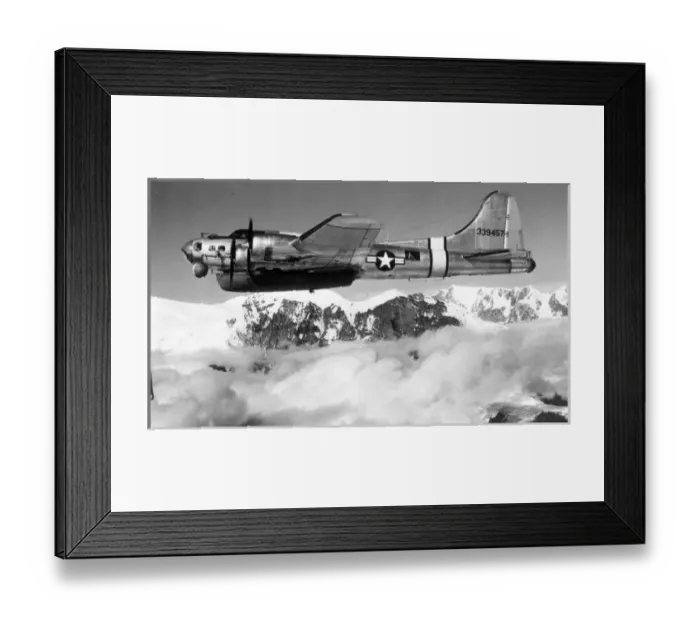 Framed Print : Boeing SB-17G Flying Fortress 43-39457 overflying mountain Framed Print : Boeing SB-17G Flying Fortress 43-39457 overflying mountain
