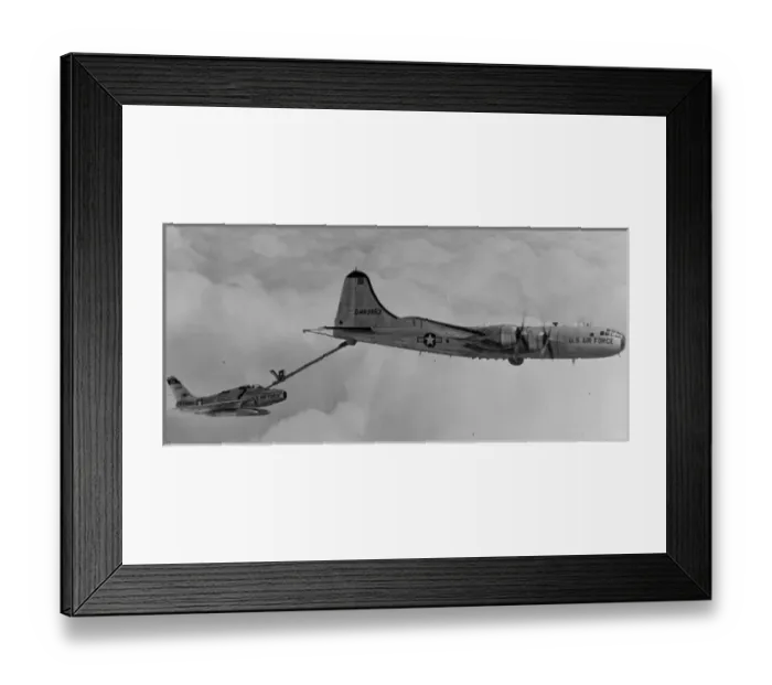 Framed Print : A Boeing KB-29 refuels a Republic F-84F Thunderstreak Framed Print : A Boeing KB-29 refuels a Republic F-84F Thunderstreak