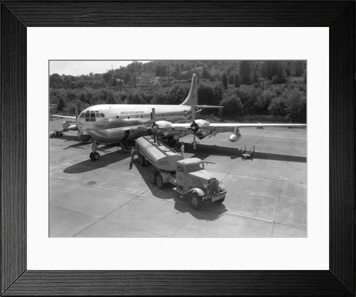 Framed Print : A Boeing KC-97G takes on fuel Framed Print : A Boeing KC-97G takes on fuel