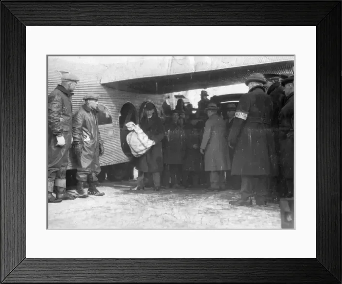 Framed Print : Henry Ford loads the first sack of air mail for Cleveland Framed Print : Henry Ford loads the first sack of air mail for Cleveland