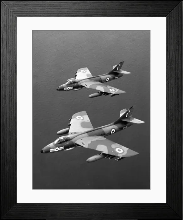 Framed Print : Two Hawker Hunter F6s XJ690 and XJ695 of No20 Squadron Framed Print : Two Hawker Hunter F6s XJ690 and XJ695 of No20 Squadron