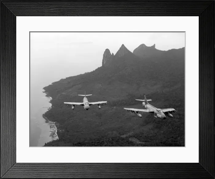 Framed Print : A pair of Hawker Hunter F6s of No20 Squadron RAF Framed Print : A pair of Hawker Hunter F6s of No20 Squadron RAF