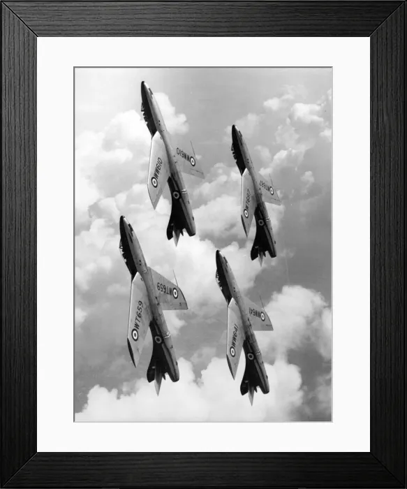 Framed Print : Four Hawker Hunter 1s in formation Framed Print : Four Hawker Hunter 1s in formation
