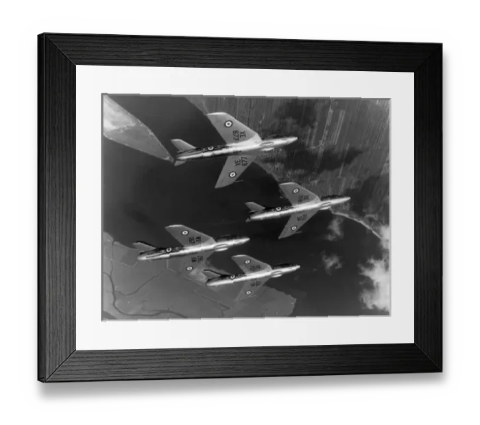 Framed Print : Four Hawker Hunter 4s perform aerobatics Framed Print : Four Hawker Hunter 4s perform aerobatics