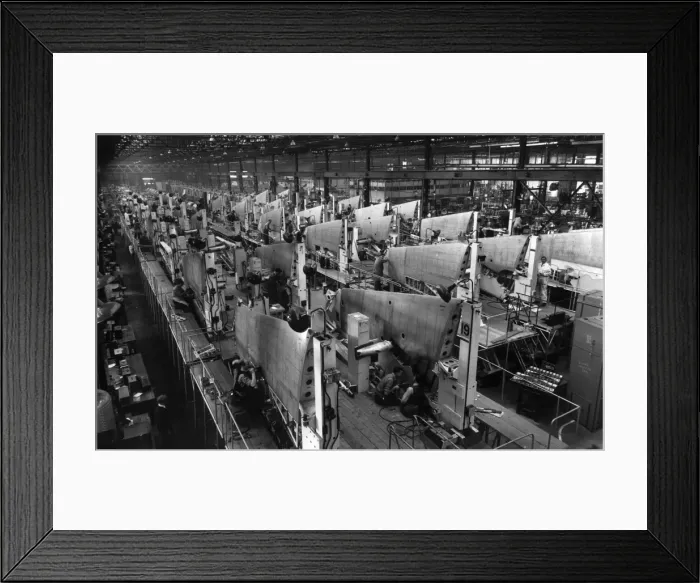 Framed Print : Hawker Hunter wings in production May 1954 Framed Print : Hawker Hunter wings in production May 1954