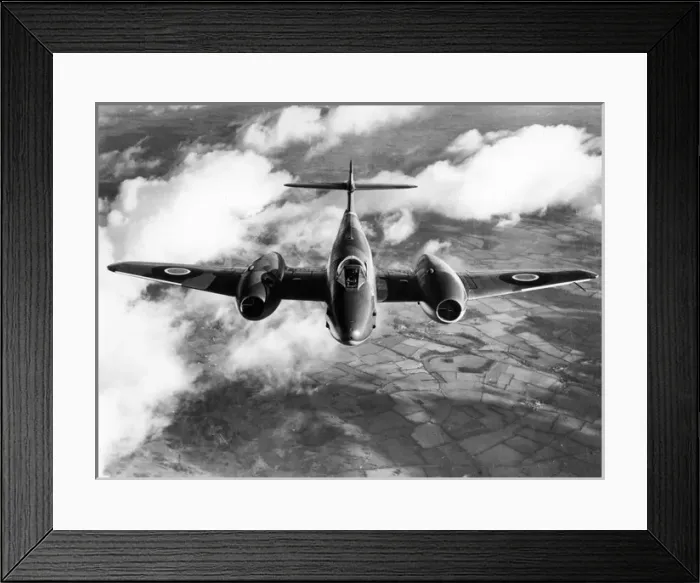 Framed Print : Gloster Meteor F3 head-on Framed Print : Gloster Meteor F3 head-on