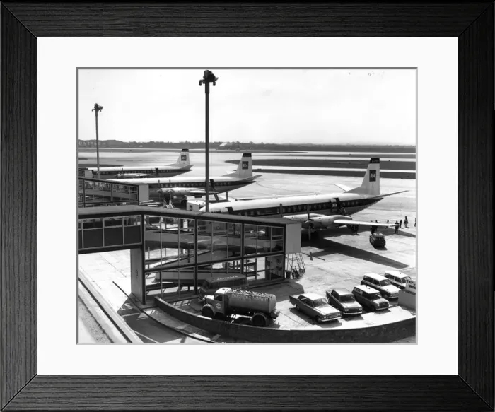 Framed Print : Three BEA Vickers Vanguards at Heathrow Framed Print : Three BEA Vickers Vanguards at Heathrow