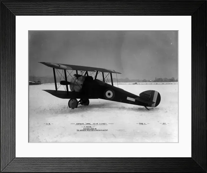 Framed Print : The first Sopwith F1 Camel in snow at Brooklands Framed Print : The first Sopwith F1 Camel in snow at Brooklands