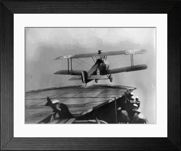Framed Print : Sopwith 2F1 Camel taking off from HMS Pegasus Framed Print : Sopwith 2F1 Camel taking off from HMS Pegasus