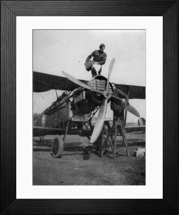 Framed Print : A Bristol Fighter has its radiator filled Framed Print : A Bristol Fighter has its radiator filled