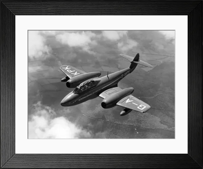 Framed Print : Gloster Meteor T7 demonstrator, G-AKPK Framed Print : Gloster Meteor T7 demonstrator, G-AKPK