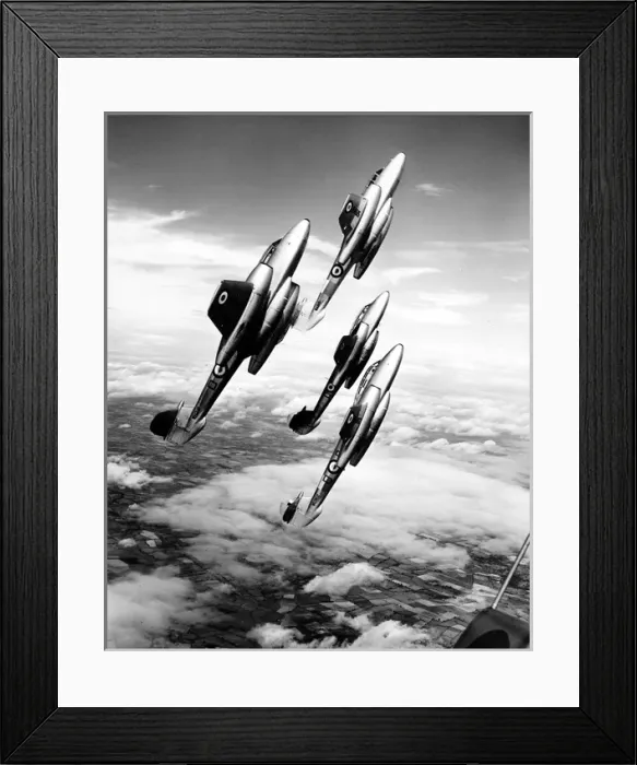 Framed Print : Gloster Meteor T7s of the Central Flying School Framed Print : Gloster Meteor T7s of the Central Flying School