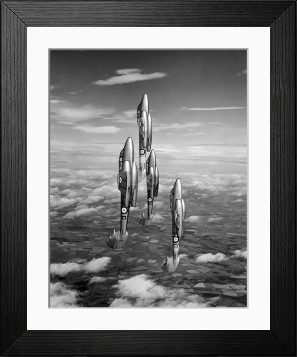Framed Print : Gloster Meteor T7s of the Central Flying School Framed Print : Gloster Meteor T7s of the Central Flying School