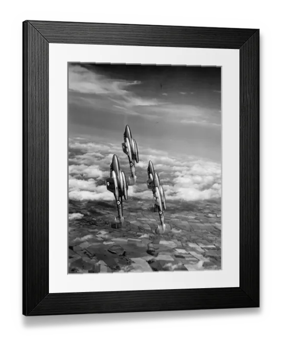 Framed Print : Gloster Meteor T7s of the Central Flying School Framed Print : Gloster Meteor T7s of the Central Flying School