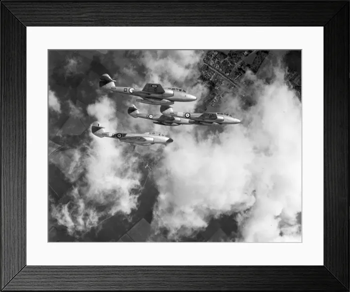 Framed Print : Gloster Meteor T7s of the Central Flying School Framed Print : Gloster Meteor T7s of the Central Flying School