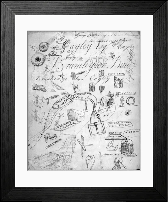 Framed Print : Cayley exercise book inside front cover Framed Print : Cayley exercise book inside front cover