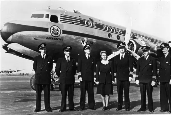 A Douglas DC-4 of KLM and its crew