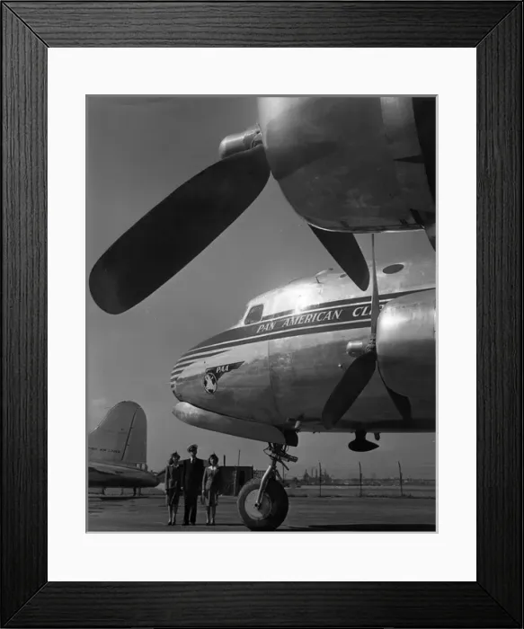 Framed Print : Cabin crew in front of a Douglas DC-4 Framed Print : Cabin crew in front of a Douglas DC-4