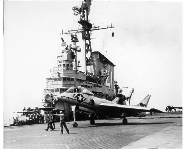 Vought F7U-3 Cutlass on USS Midway