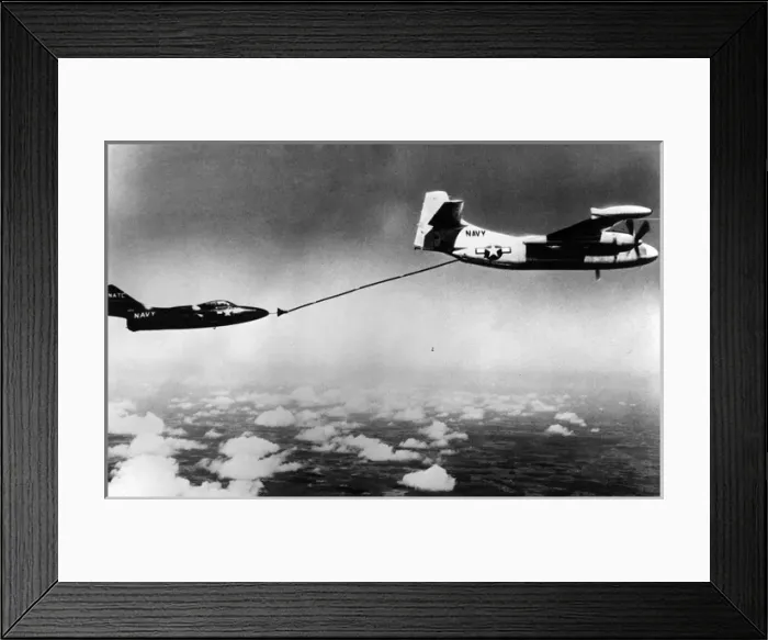 Framed Print : A North American Savage refuels a Grumman Panther Framed Print : A North American Savage refuels a Grumman Panther