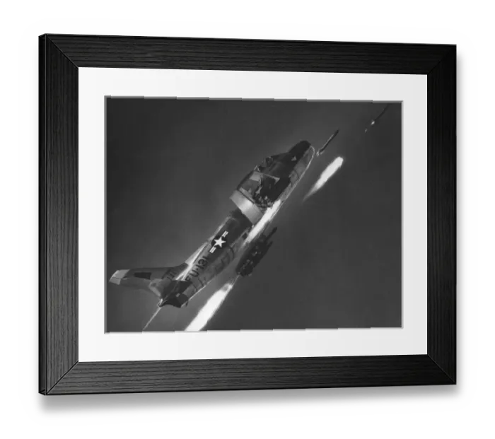 Framed Print : Rocket firing North American F-86A Sabre Framed Print : Rocket firing North American F-86A Sabre