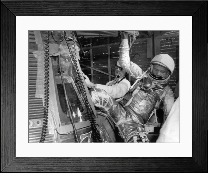 Framed Print : John H Glenn climbs out of his Mercury space capsule Framed Print : John H Glenn climbs out of his Mercury space capsule