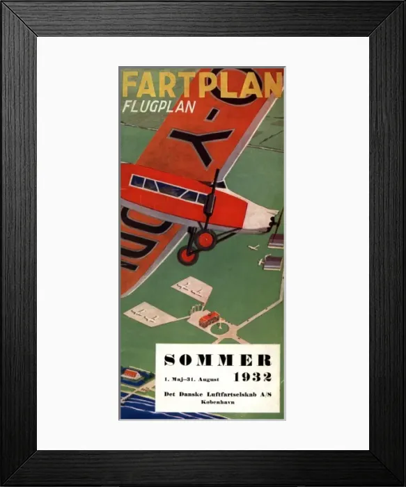 Framed Print : Fartplan 1932 (timetable) Framed Print : Fartplan 1932 (timetable)