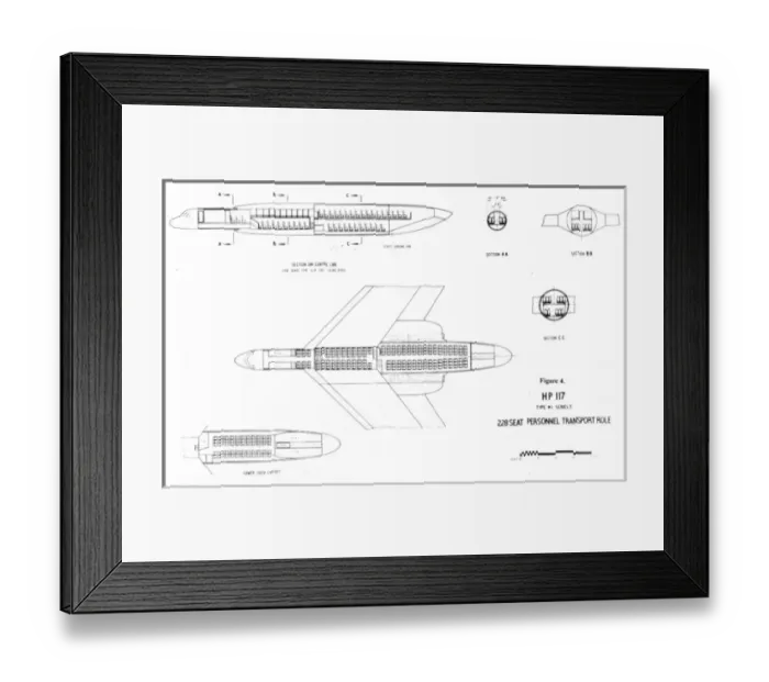 Framed Print : HP117 228-seat personnel transport role Framed Print : HP117 228-seat personnel transport role