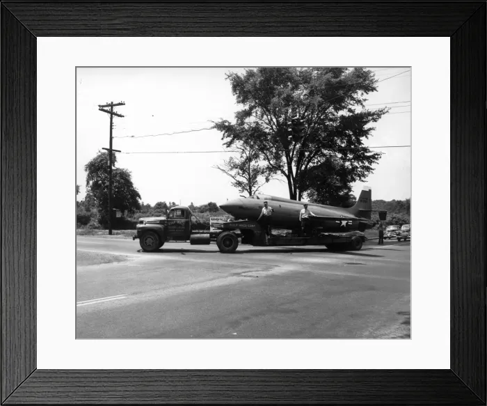 Framed Print : Bell X-1A being transported by road Framed Print : Bell X-1A being transported by road
