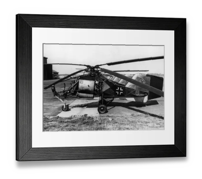 Framed Print : A line-up of Flettner FL282 Kolibri helicopters Framed Print : A line-up of Flettner FL282 Kolibri helicopters